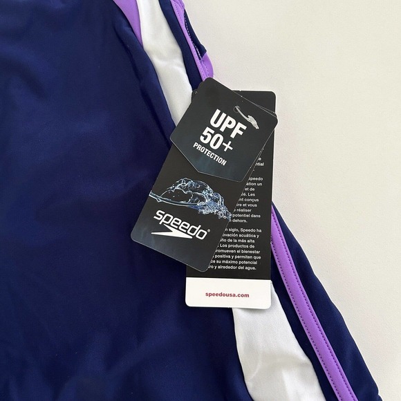 Speedo Girl's Size 12 Sweet Taro Purple One Piece Infinity Splice Swimsuit NWT - Picture 5 of 13